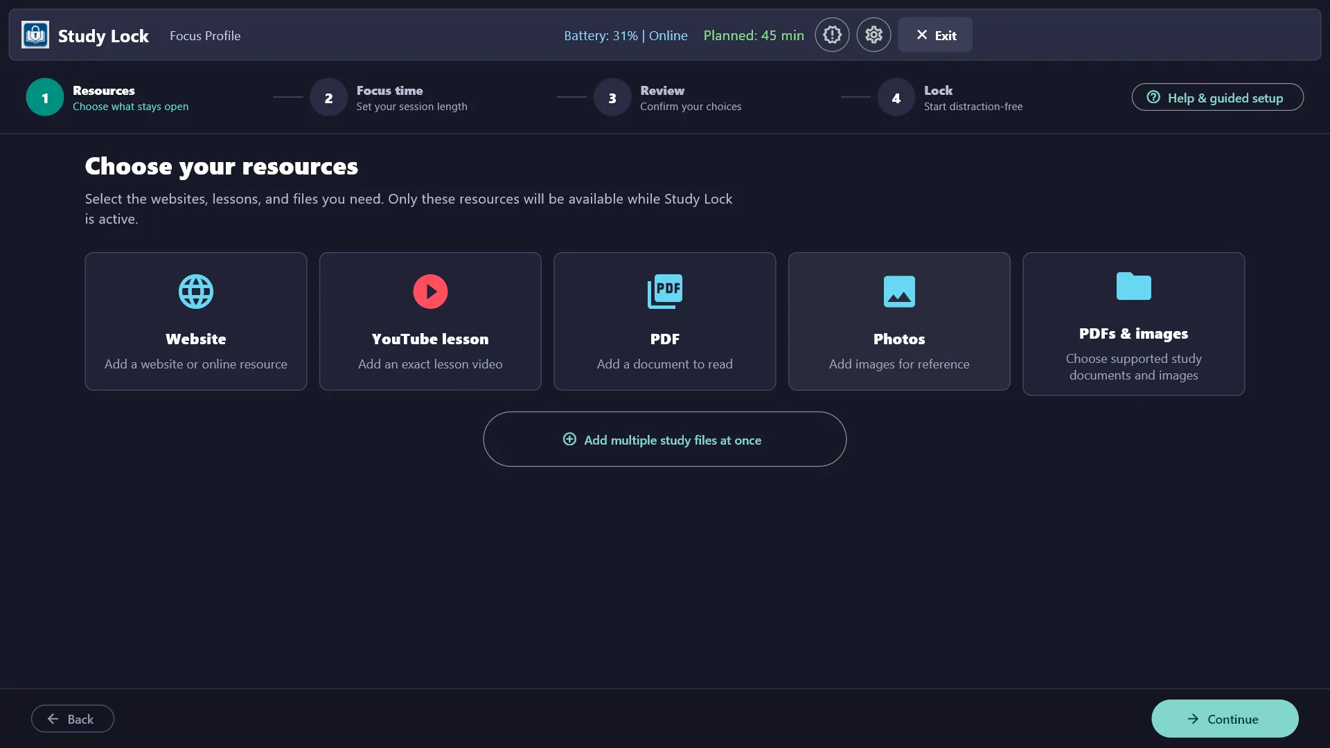 StudyLock 2.0 main interface preview